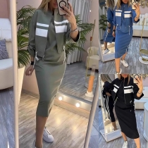 Street Fashion Two-piece Set Consist of Jacket and Dress