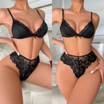 Sexy Bowknot Two-piece Lace Lingerie Set