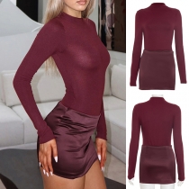 Fashion Two-piece Set Consist of Slim-fit Bodysuit and Mini Skirt