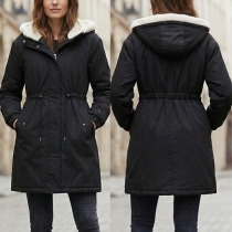 Veste chaude à doublure polaire et capuche - manches longues, cordon de taille et poches latérales