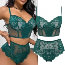 Fashion High-rise Lace Two-piece Lingerie Set