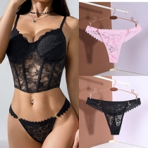 Sexy Low-rise O-ring Lace Panties