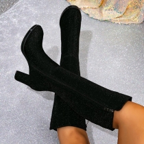 Fashion Pointed-toe Block Heeled Boots