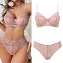 Fashion Bowknot Lace Two-piece Lingerie Set