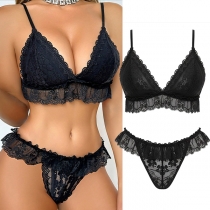 Fashion Ruffle Two-piece Lace Lingerie Set
