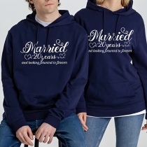 Fashion Printed Long Sleeve Hooded Sweatshirt for Couples