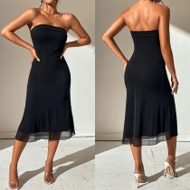 Fashion Strapless Bodycon Party Dress