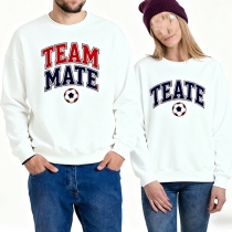 Fashion Crew Neck Long Sleeve Letter Printed Sweatshirt for Couple