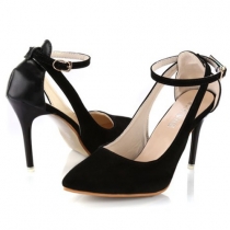 Fashion Pointed Toe Belt Buckle Stiletto Shoes