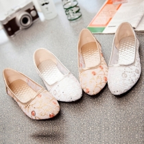 Fashion Pointed Toe Flat Heel Hollow Out Mesh Shoes