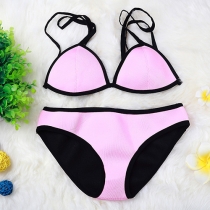 Sexy Candy Color Neoprene Bikini Set