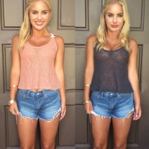 Sexy See-through Lace Crochet Spliced Tank Tops
