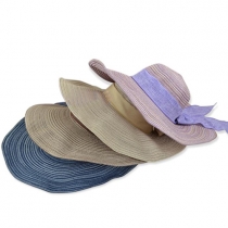 Fashion Foldable Bowknot Wide Brim Straw Hat Sun Hat
