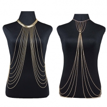 Fashion Gold-tone Multilayer Tassels Bikini Body Chain