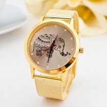 Fashion Steel Watch Band Round Dial Quartz Watches