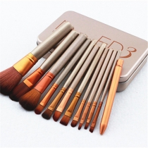 12 PCS Professional Makeup Brush Set with Tin Box