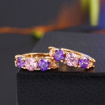 Fashion Gold-tone Colored Crystal Stud Earrings
