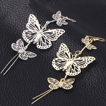 Punk Style Hollow Out Butterfly Earrings
