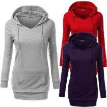 Fashion Solid Color Long Sleeve Hoodies