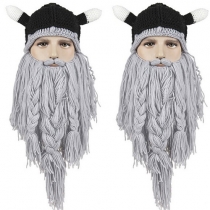 Creative Style Big Beard Knit Hat Stage Props