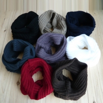Fashion Solid Color Knitted Infinity Scarf 