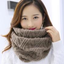 Fashion Solid Color Knitted Infinity Scarf