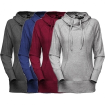 Fashion Solid Color Long Sleeve Women's Hoodies