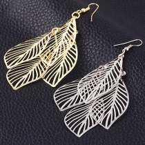 Rock Style Hollow Out Tree-leaf Shaped Earrings