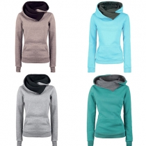 Fashion Solid Color Long Sleeve Slim Fit Hoodies