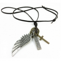 Retro Style Angel Wing Pendant Men's Necklace