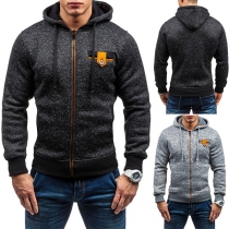 Fashion Contrast Color Long Sleeve Men's Casual Hoodies