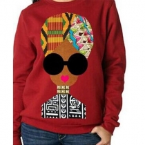 Casual Long Sleeve Solid Color Pattern Loose Women Sweater