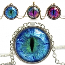 Retro Colorful Pupil Pendant Necklace