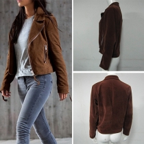 Fashion Solid Color Long Sleeve Lapel Slim Fit Jacket