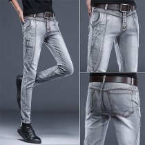 Fashion Contrast Color Men's Relaxed-fit Jeans