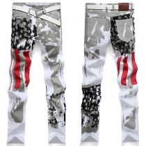 Fashion American Flag Printed Men's Jeans
