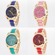 Fashion Steel Watch Band Round Dial Quartz Watch