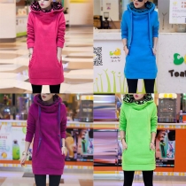 Fashion Solid Color Long Sleeve Slim Fit Hoodies