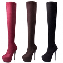 Sexy Super High-heeled Pointed Toe Over The Knee Boots