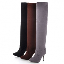 Fashion Solid Color Pointed Toe High-heel Over The Knee Boots