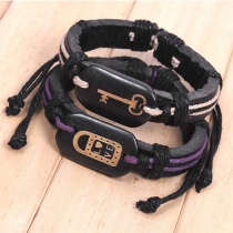 Creative Style Lock and Key PU Leather Couple Bracelet