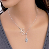 Fashion Silver-tone Owl Pendant Necklace
