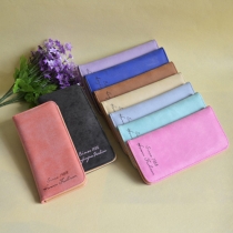 Retro Style Solid Color Women's Long Wallet