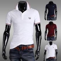Fashion Solid Color Short Sleeve Men's POLO T-shirt