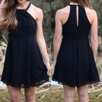 Sexy Off-shoulder Black Chiffon Dress
