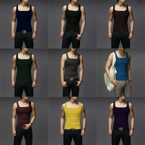 Fashion Solid Color Men's Sports Tank Tops 