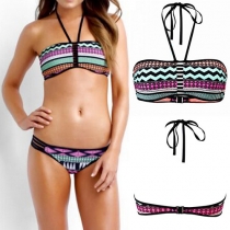Sexy Printed Halter Bikini 