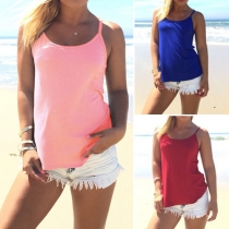 Sexy Backless Solid Color Cami Tops