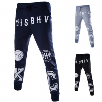 Casual Style Letters Printed Men's Sports Pants
