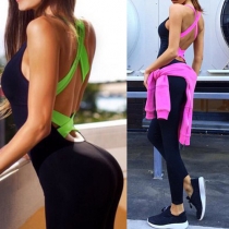 Sexy Crossover Backless Sleeveless Sports Jumpsuits